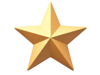 A single gold star shines bright on a plain white background, ideal for highlighting achievements or adding a touch of elegance to your design