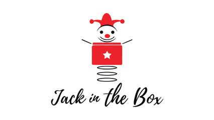 Playful jack in the box toy with jester hat