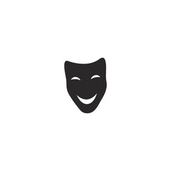 Drama mask silhouette vector flat illustration design.
