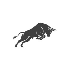 Fototapeta premium Charging Bull Silhouette Logo