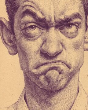man subtle sneer of contempt