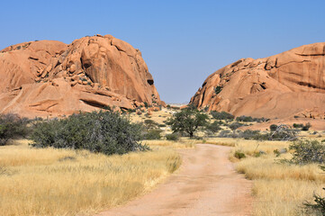 Scenic view of a Gravel Road in African desert