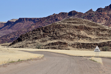 Scenic view of a Gravel Road in African desert