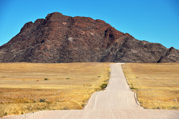 Scenic view of a Gravel Road in African desert