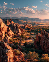 Sunset at Roxborough State Park Colorado, Hiking through Red Rock Formations and Wildflower Meadows, Beautiful Scenic Wilderness and Nature Travel Adventure