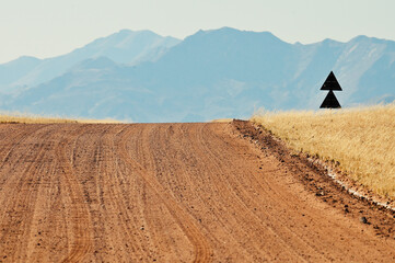 Scenic view of a Gravel Road in African desert