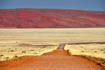 Scenic view of a Gravel Road in African desert