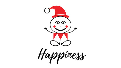 Cheerful cartoon character spreading happiness