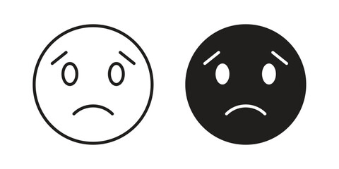Fototapeta premium Sad icons vector collection for web designs. flat icons