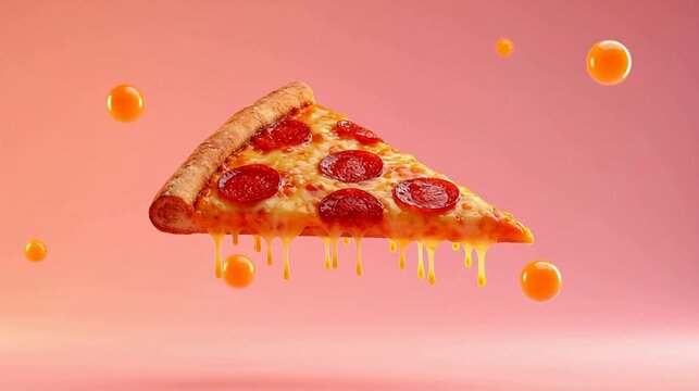 Pepperoni pizza slice with melted cheese