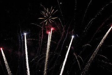 fireworks in the night sky