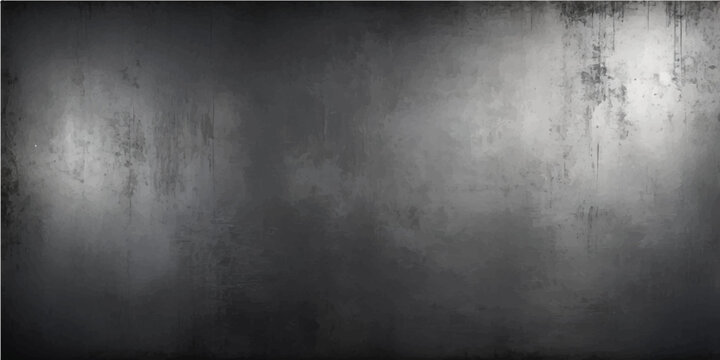 A dark aged metal plate surface featuring vintage grunge textures and industrial rivets against a black concrete wall pattern backdrop