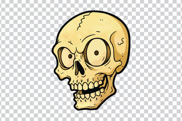 Cartoonish skull with expressive eyes