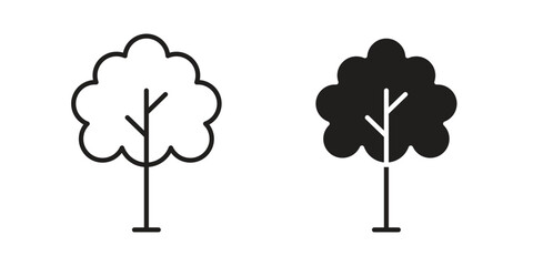 Tree icons vector collection for web designs. flat icons