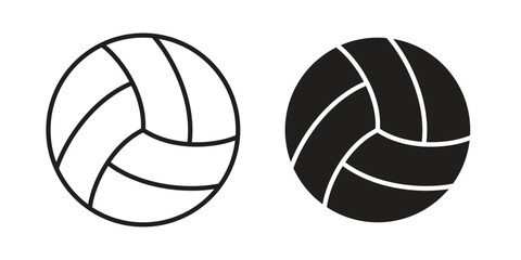 Volley ball icons vector collection for web designs. flat icons