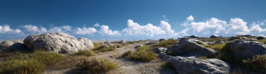 Fototapeta premium Exploring rocky terrain with hdr panoramic views nature environment