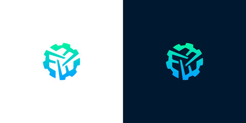 Modern abstract hexagonal logo with gradient colors, representing technology and innovation