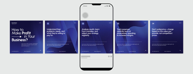Set of LinkedIn Carousel Post, editable social media Instagram carousel post, modern and creative business carousel post template, eps 10. © Graphaxil