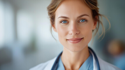 Faceless medical professional portrait, psychiatrist's calm and reassuring presence evident in serene expression, mental health specialist, defocused face, with copy space