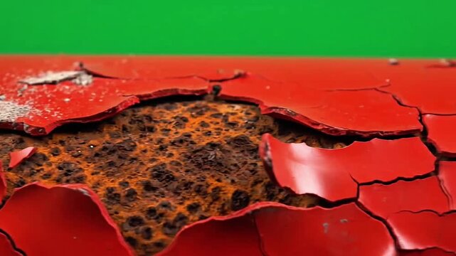 Peeling Paint Action, Surface Detail, Industrial Location, Close-Up, Textured View, Conceptual Exploration