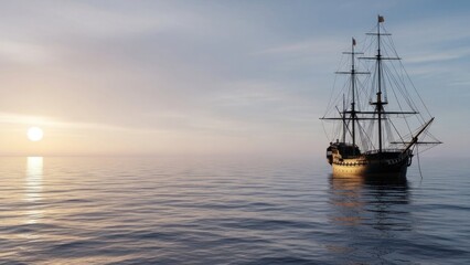 sailing boat at sunset