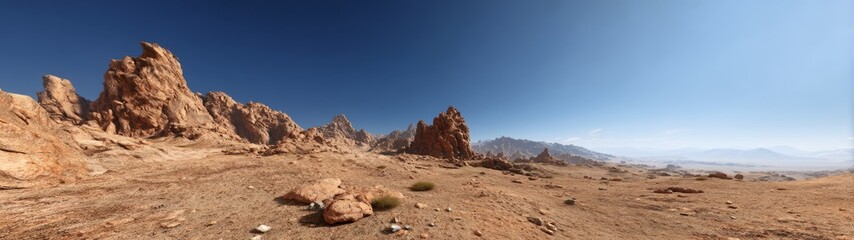 Fototapeta premium Panoramic hdr landscape view of desert terrain natural environment