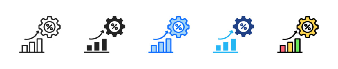 Flow Efficiency Icon Set Multiple Style Collection