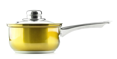 Steel pot isolated on white background