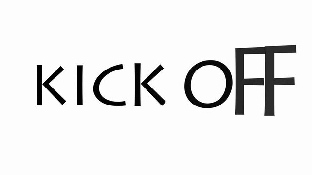 kick off sign on white background