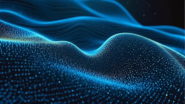 Blue wave of glowing dots