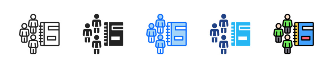 Public Library Icon Set Multiple Style Collection