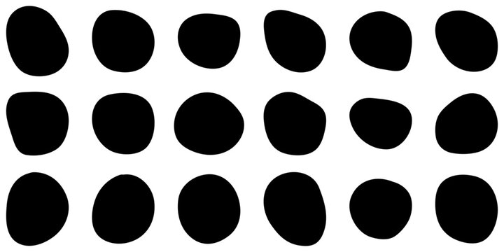 Abstract freeform collection. Abstract organic blob shapes in black colors for backgrounds and modern creative design. Blob shapes colorful collection isolated vector design.