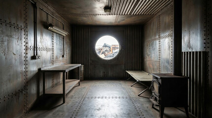 Industrial space transformation unique room design abandoned building interior photography urban environment wide angle view modern concept