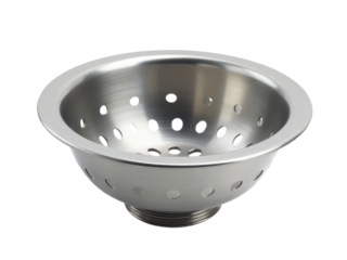 A close-up view of a stainless steel sink with holes, useful for various projects and DIY tasks