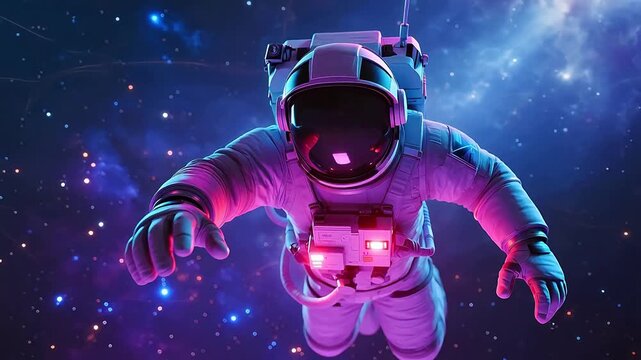 Astronaut floating in space
