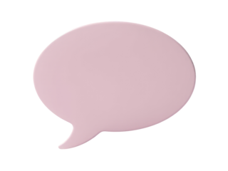 A bright pink speech bubble against a clean white background, ready for your text or design