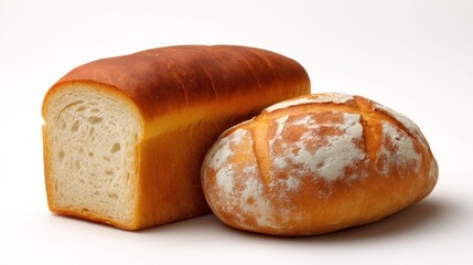 Fresh and Moldy Bread Contrast in a Photograph Showcasing Different Stages of Bread Lifecycle for Food Imagery