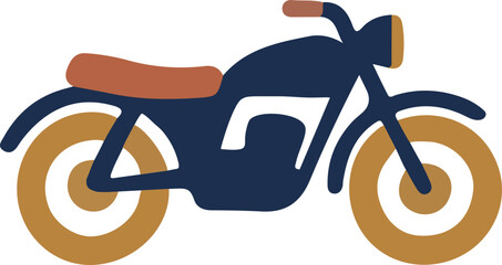 Illustration of a Blue and brown Motorcycle