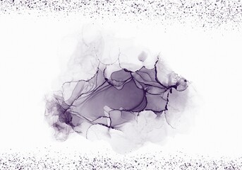 Abstract Dark Purple Marble Effect Backdrop Accent On White Background