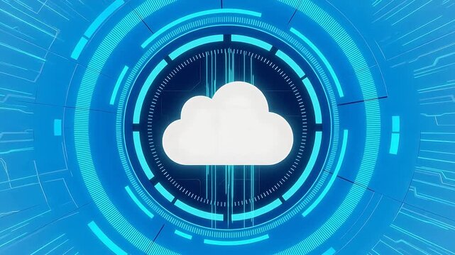 Cloud icon in futuristic digital interface