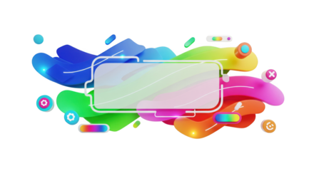 Dynamic vibrant abstract shape composition for modern artistic background