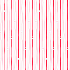 Small hearts and stripes hand drawn pattern. Cute small hearts lines and wavy stripes girly print