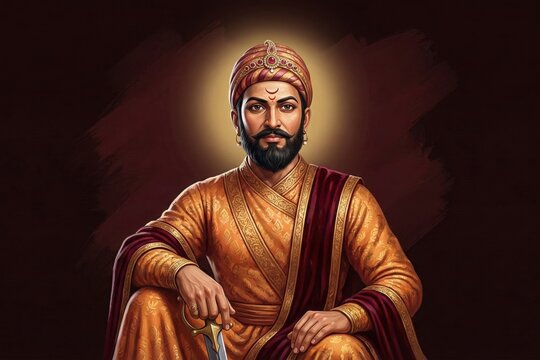 Chhatrapati Shivaji Maharaj Royal Warrior Portrait &ndash; Premium Maratha King
