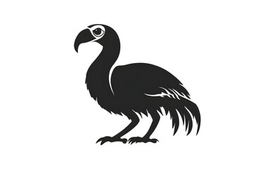 Fototapeta premium Dodo Bird Illustration: A monochromatic silhouette of a dodo bird, evoking a sense of history and the unique beauty of this extinct species.