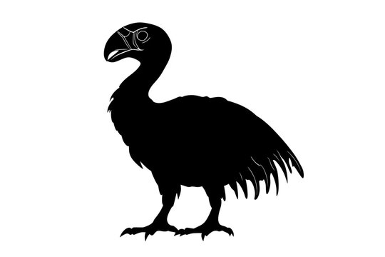 Silhouette Terror Bird: A stark silhouette of a formidable Terror Bird, showcasing its predatory form and evoking a sense of ancient power and mystery.