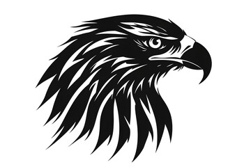 Obraz premium Eagle's Intense Gaze: This striking illustration features a detailed, monochromatic portrait of an eagle, exuding a sense of power, focus, and unwavering determination.