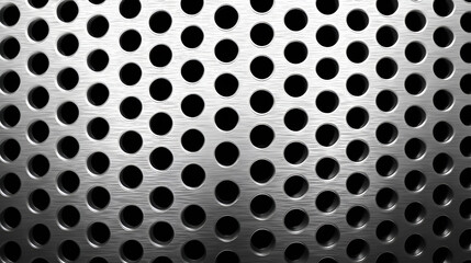 Perforated metal mesh with round holes pattern