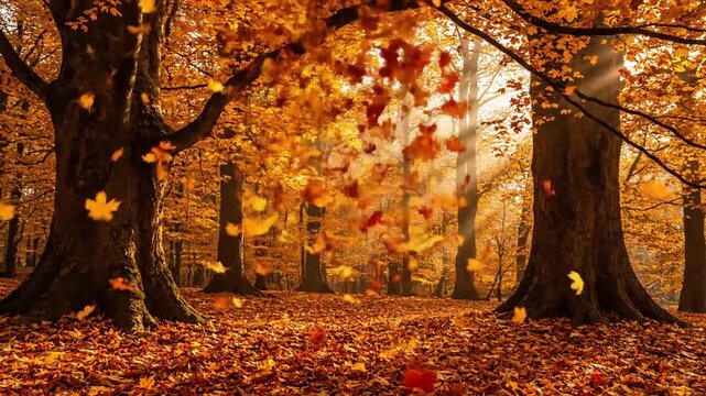Individual leaves twirling down Close-up autumn falling leaves plan3589_idx1_scene_1_1758262094_fb4cf7784f77753ea62d09b58e521b74