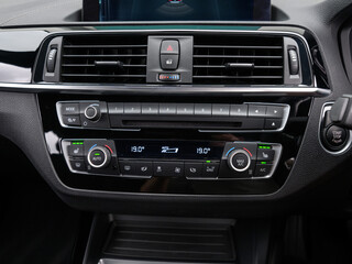 Car climate control panel with air conditioning and heated seats