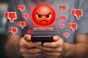 Negative Feedback Concept Representing Poor Customer Experience
